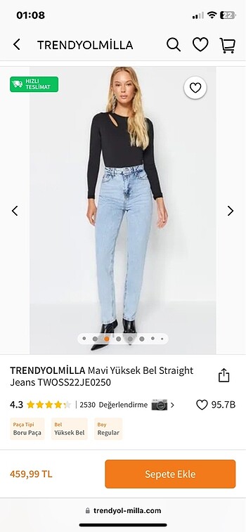 Zara yüksel bel straight jean zara