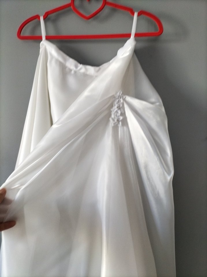 Beyaz Straplez A Kesim Uzun Gelinlik - Görsel 5