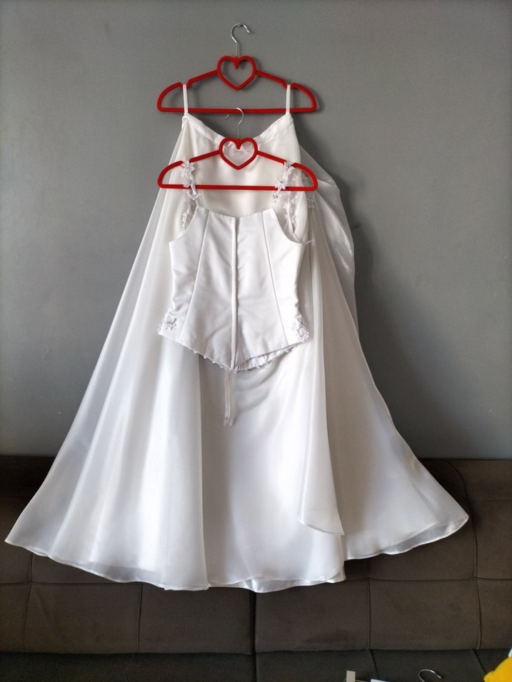 Beyaz Straplez A Kesim Uzun Gelinlik - Görsel 3