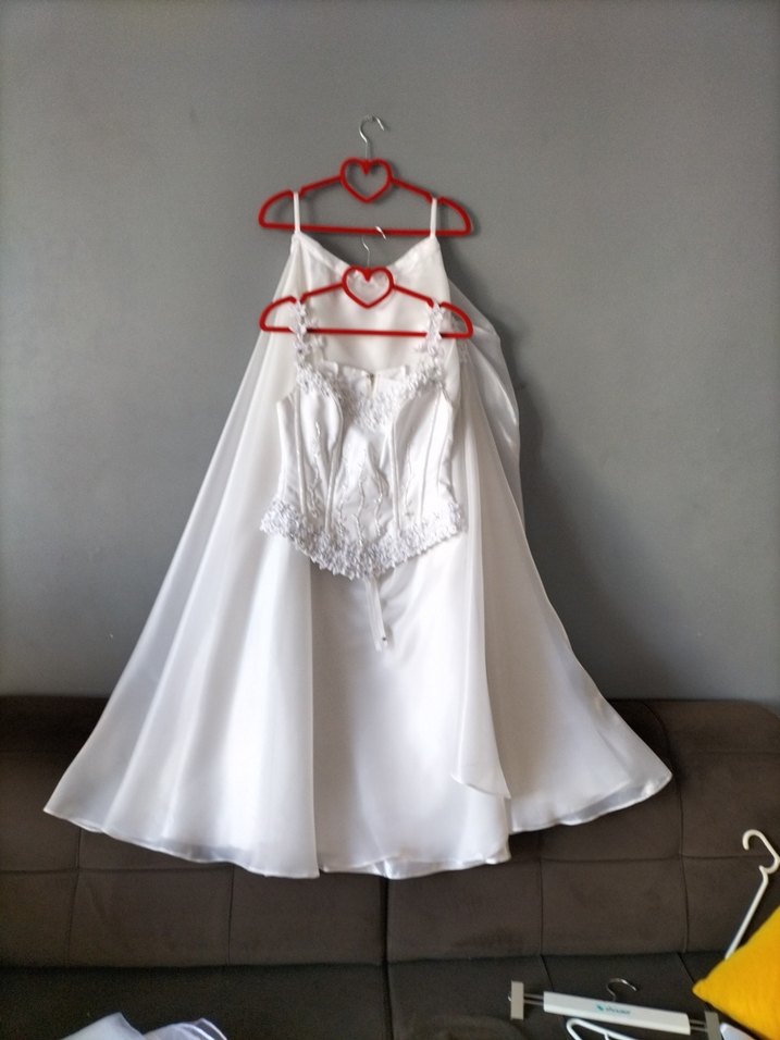 Beyaz Straplez A Kesim Uzun Gelinlik - Görsel 2