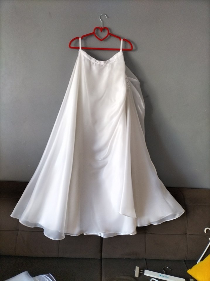 Beyaz Straplez A Kesim Uzun Gelinlik - Görsel 4