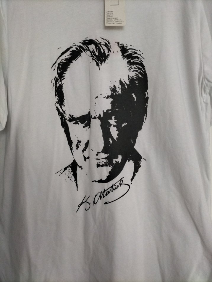 Beyaz Atatürk Tişört - Görsel 2