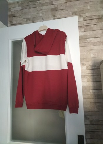 Bordo Kapüşonlu Michigan Baskılı Sweatshirt - Görsel 5