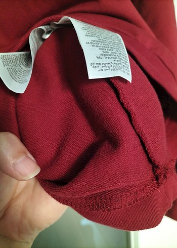 Bordo Kapüşonlu Michigan Baskılı Sweatshirt - Görsel 8