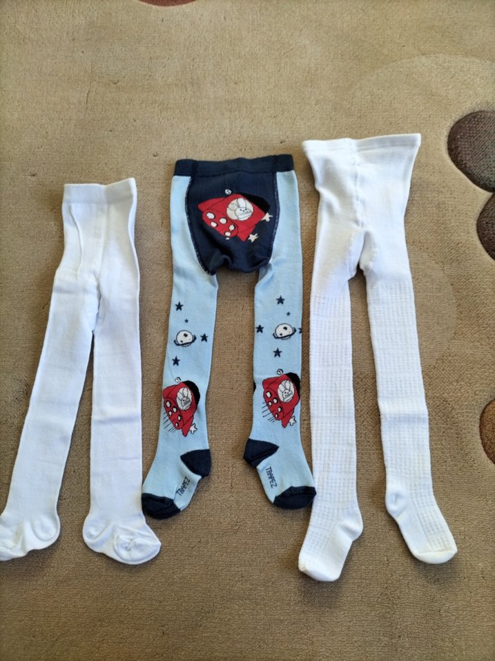 Beyaz Pamuklu Çocuk Külotlu Çorap - Görsel 2