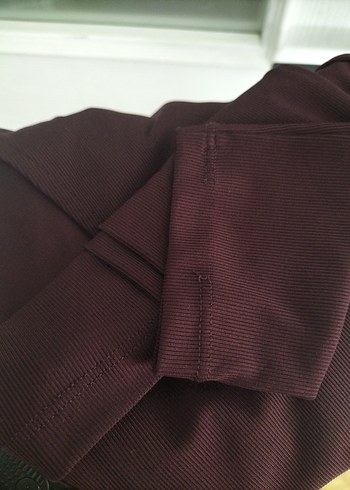 Bordo V Yaka Uzun Kollu - Görsel 8