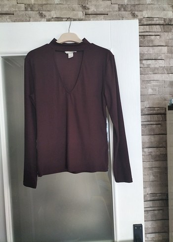 Bordo V Yaka Uzun Kollu - Görsel 3