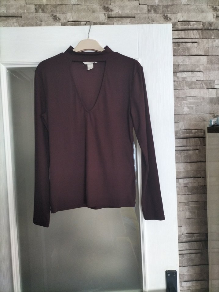 Bordo V Yaka Uzun Kollu - Görsel 3