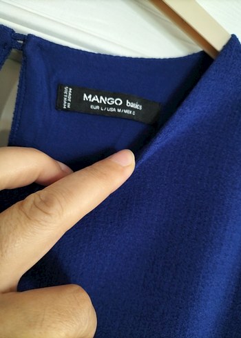 Kadın Saks Mavisi Kısa Kollu Bluz - Görsel 4