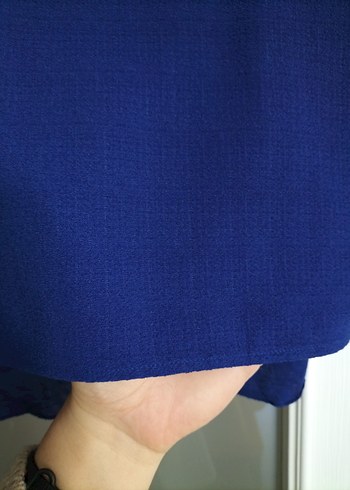 Kadın Saks Mavisi Kısa Kollu Bluz - Görsel 7