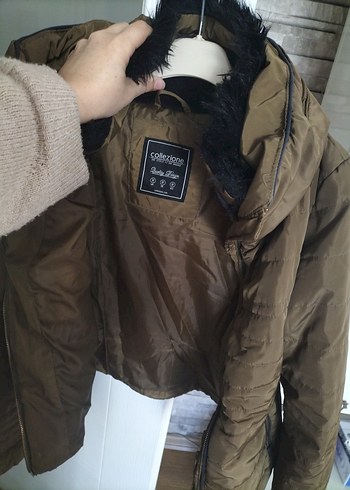 Kadın Kahverengi Fermuarlı Yüksek Yakalı Ceket - Görsel 6