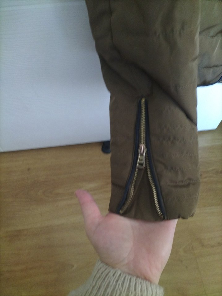 Kadın Kahverengi Fermuarlı Yüksek Yakalı Ceket - Görsel 2