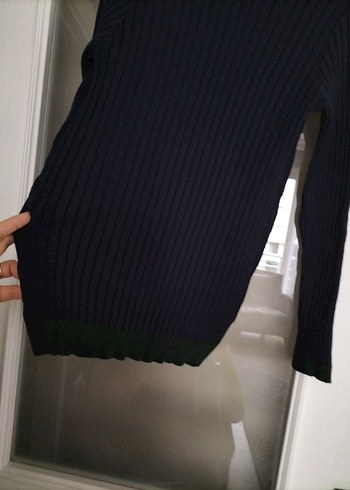 Erkek Lacivert V-Yaka Örgü Kazak - Görsel 5