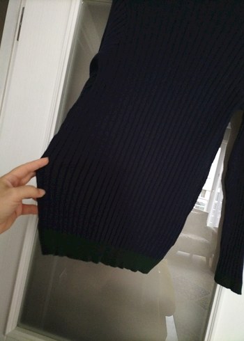 Erkek Lacivert V-Yaka Örgü Kazak - Görsel 4