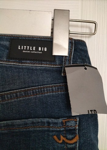 Kadın Koyu Mavi Mini Denim Şort - Görsel 6