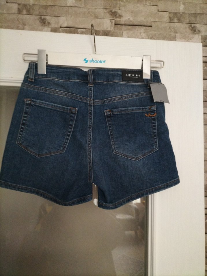 Kadın Koyu Mavi Mini Denim Şort - Görsel 5