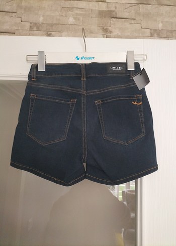 Koyu Lacivert Mini Kot Şort - Görsel 4