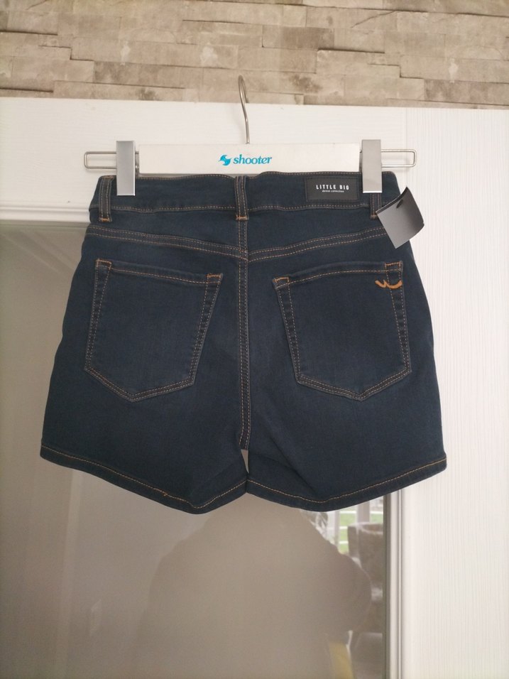 Koyu Lacivert Mini Kot Şort - Görsel 4