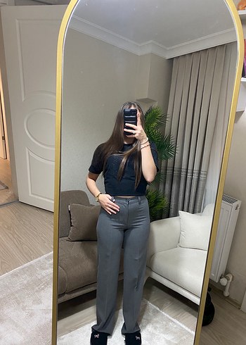Pull&Bear gri bol kesim pantolon 32 beden/ 34 bedene de uygundur
