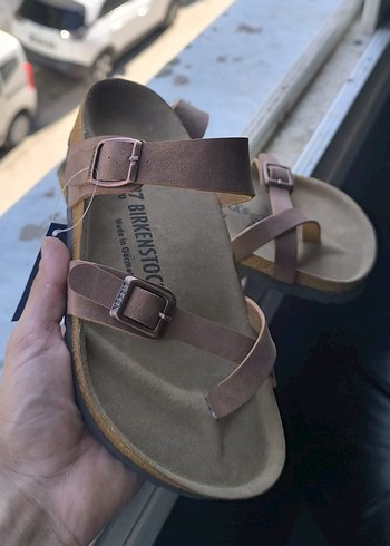 Birkenstock Kahverengi Süet Tokalı Terlik