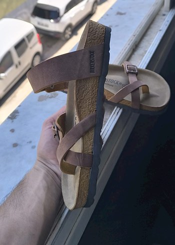 38 Beden Birkenstock Kahverengi Süet Tokalı Terlik