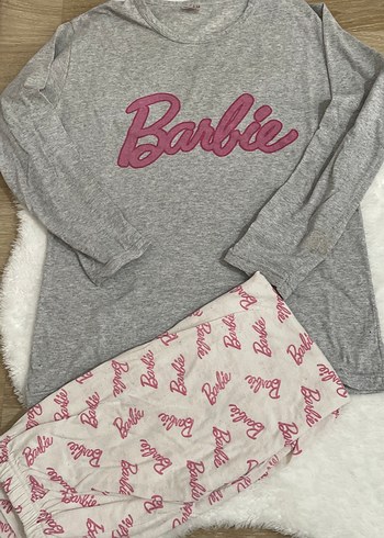 Barbie Desenli Gri Kız Eşofman Takımı