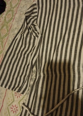 Erkek Gri Çizgili Uzun Kollu Bohem giysi - Görsel 2