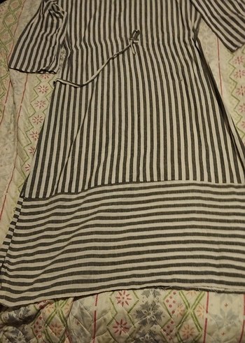 Erkek Gri Çizgili Uzun Kollu Bohem giysi - Görsel 4