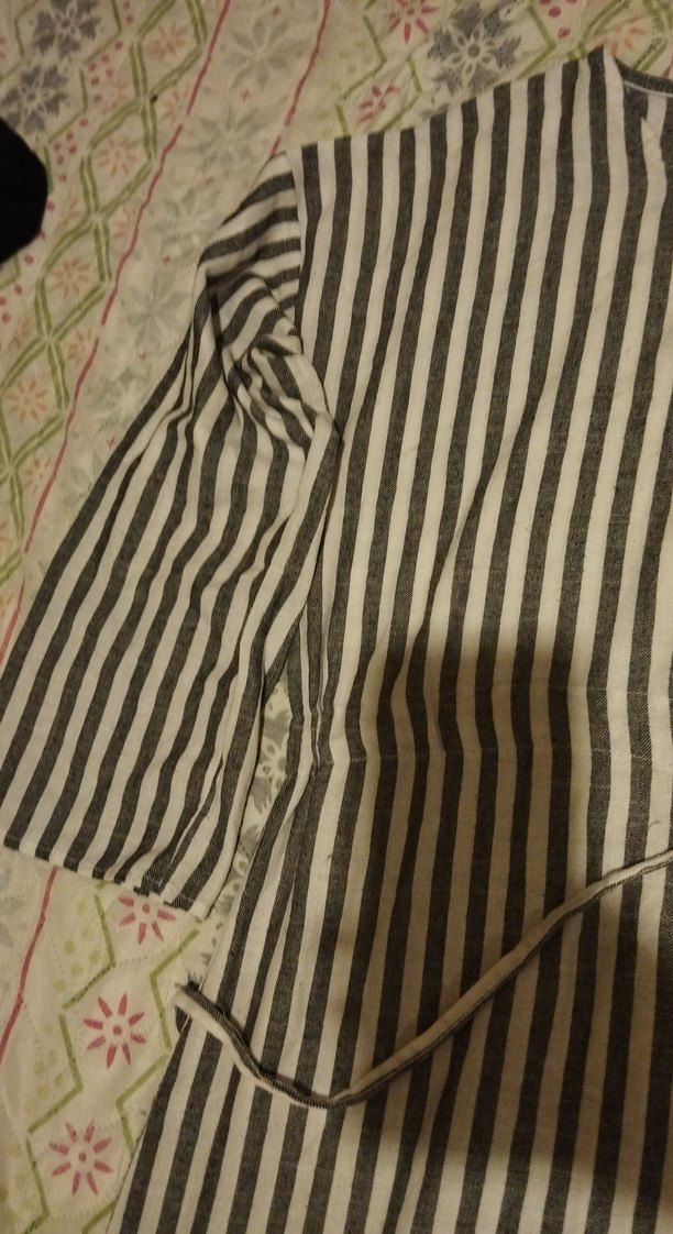 Erkek Gri Çizgili Uzun Kollu Bohem giysi - Görsel 2