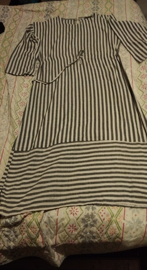 Erkek Gri Çizgili Uzun Kollu Bohem giysi - Görsel 4