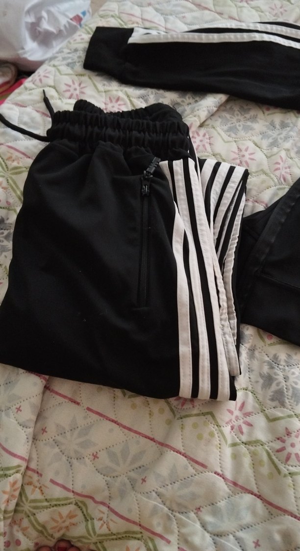 Kadın Siyah çizgili eşofman takım - Görsel 2