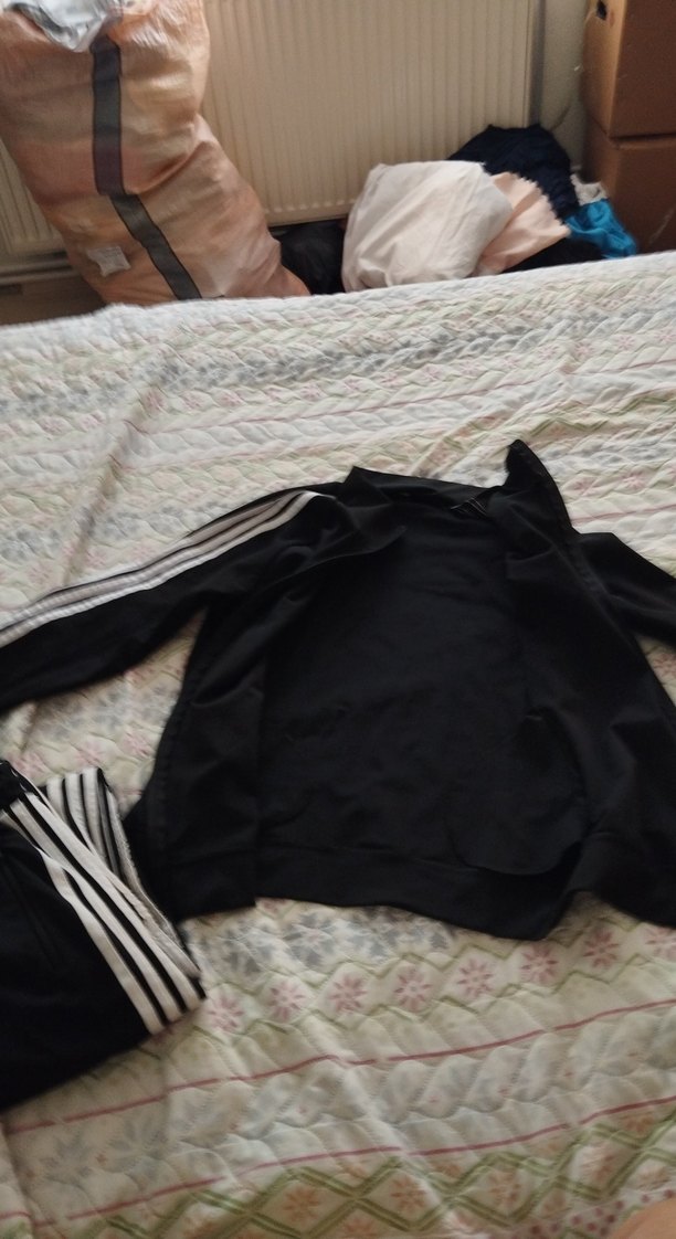 Kadın Siyah çizgili eşofman takım - Görsel 3