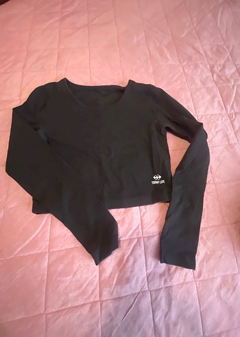 Kız Çocuk Siyah Uzun Kollu Tişört - Görsel 2