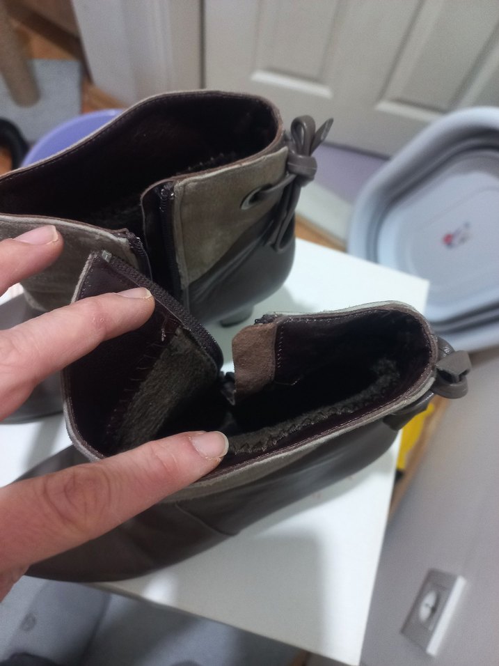 grii Deri Tokalı Kadın Topuklu Bot - Görsel 3