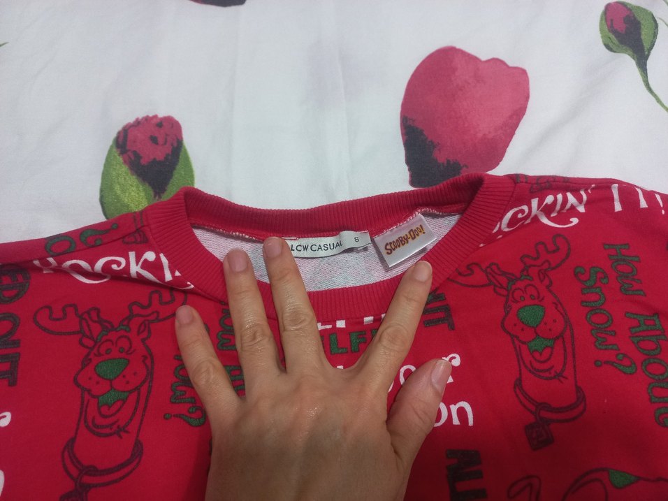 Kız Çocuk Kırmızı Baskılı Sweatshirt - Görsel 3