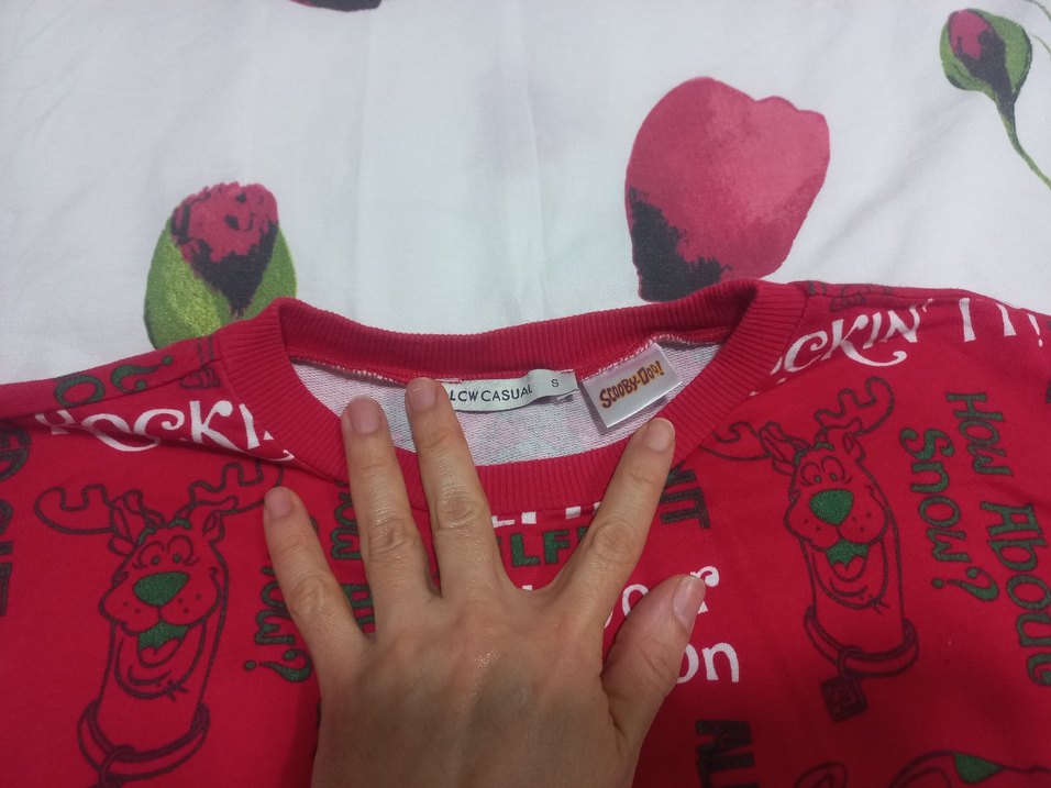 Kız Çocuk Kırmızı Baskılı Sweatshirt - Görsel 4