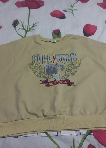 Bej Baskılı Kadın Sweatshirt - Görsel 4