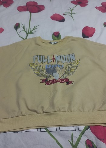 Bej Baskılı Kadın Sweatshirt - Görsel 3