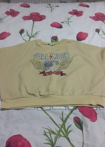 Bej Baskılı Kadın Sweatshirt - Görsel 2