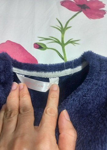 Kadın Mavi Yıldız Desenli Rahat Pijama Takımı - Görsel 6