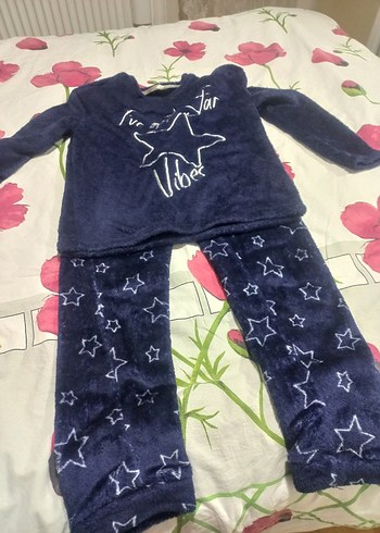 Kadın Mavi Yıldız Desenli Rahat Pijama Takımı - Görsel 3