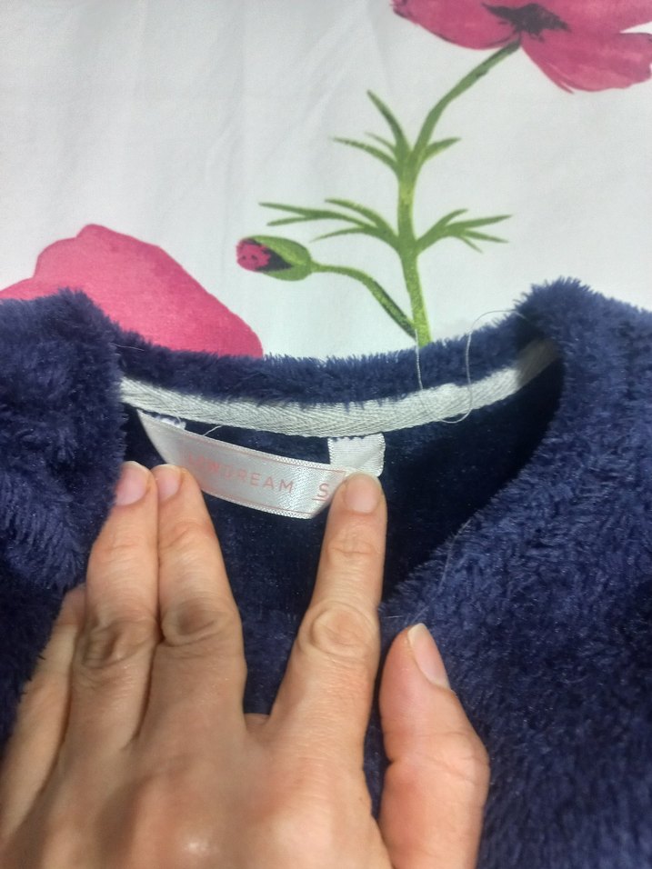 Kadın Mavi Yıldız Desenli Rahat Pijama Takımı - Görsel 4