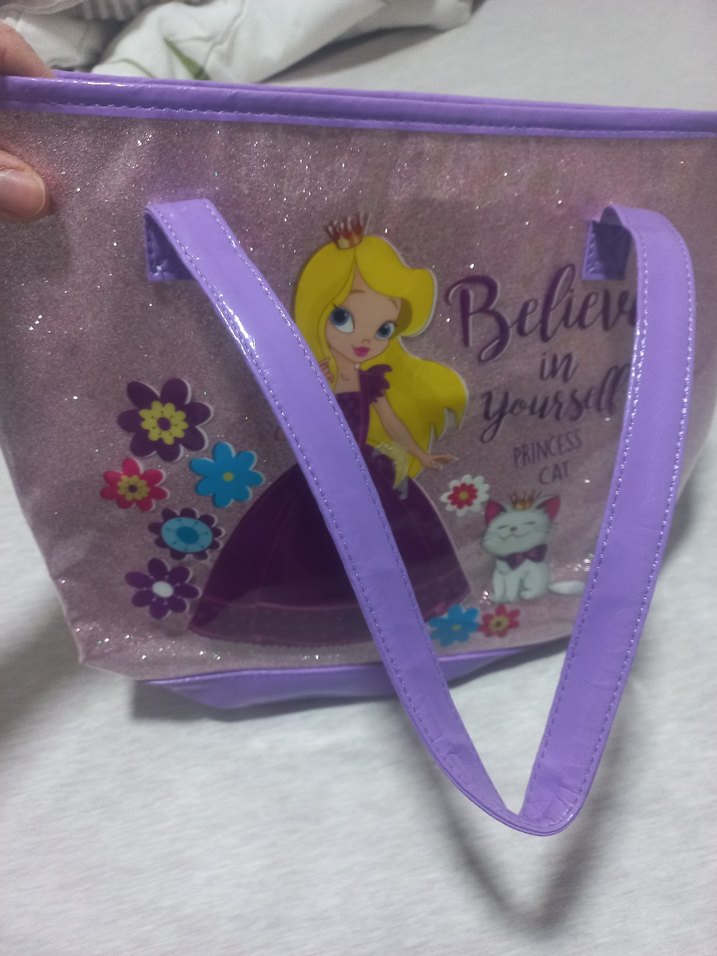 Prenses Temalı Mor Çocuk omuz  Çantası - Görsel 4