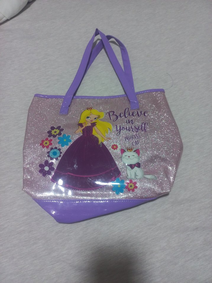 Prenses Temalı Mor Çocuk omuz  Çantası - Görsel 2