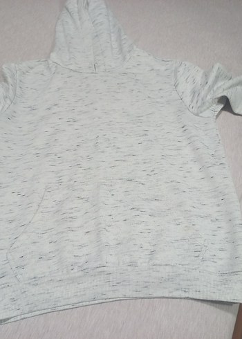 Gri Kapüşonlu Kadın Sweatshirt - Görsel 4