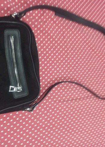 Siyah suetFermuarlı Kadın Çanta - Görsel 2