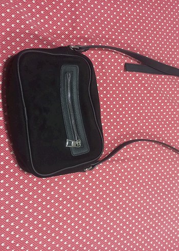 Siyah suetFermuarlı Kadın Çanta - Görsel 4