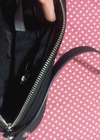 Siyah suetFermuarlı Kadın Çanta - Görsel 6