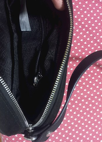 Siyah suetFermuarlı Kadın Çanta - Görsel 7