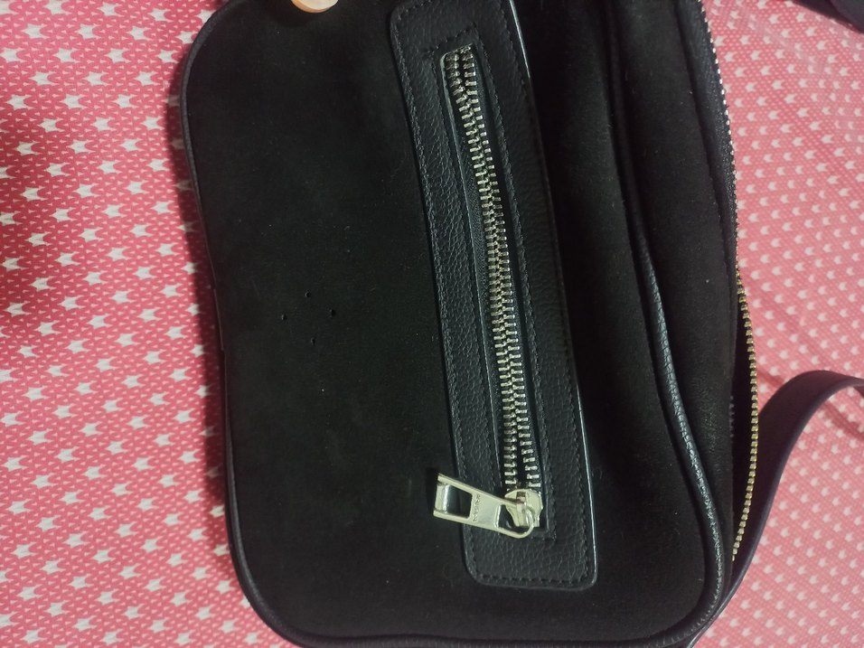 Siyah suetFermuarlı Kadın Çanta - Görsel 3